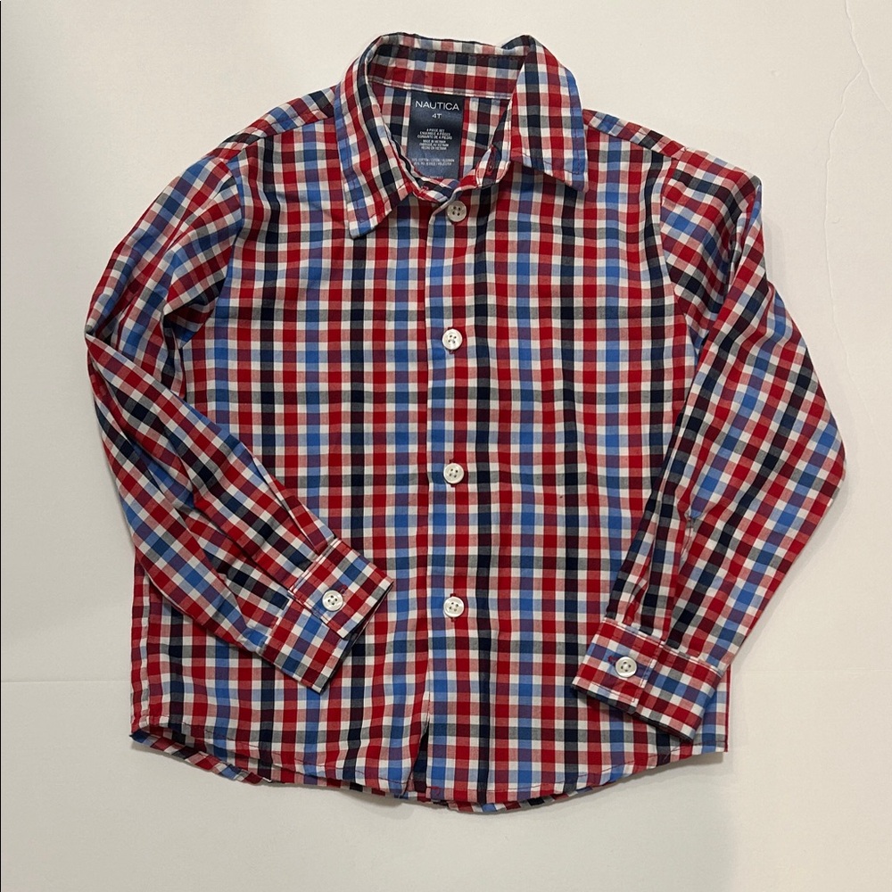 Nautica Kids Checkered Button-Down Shirt
